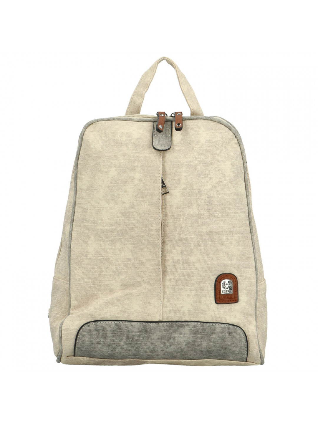 Trendy dámský koženkový batoh Timotheus krémový